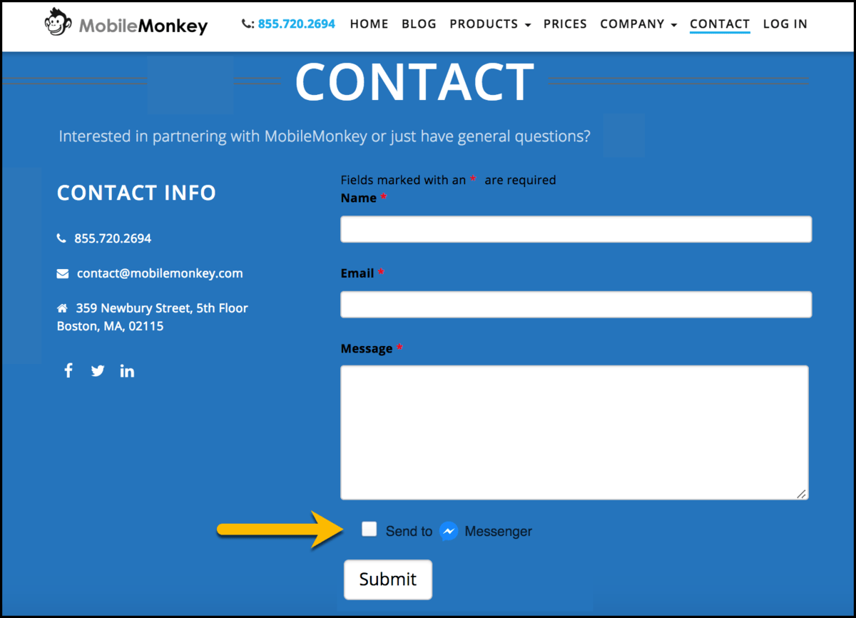 checkbox plugin on contact form