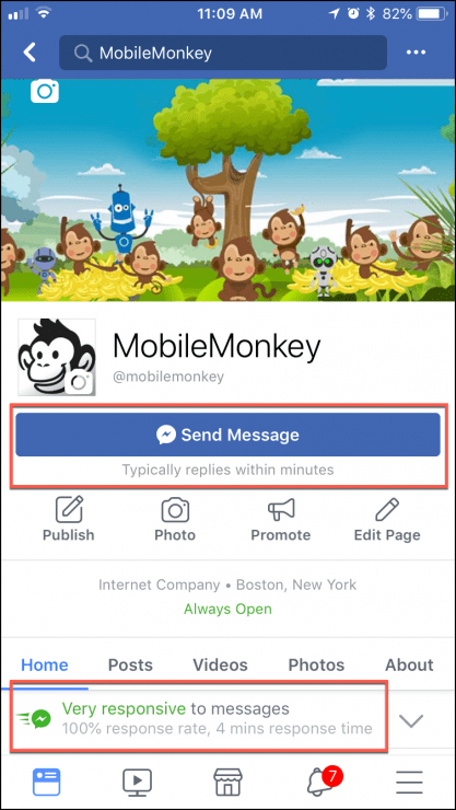 MobileMonkey company page