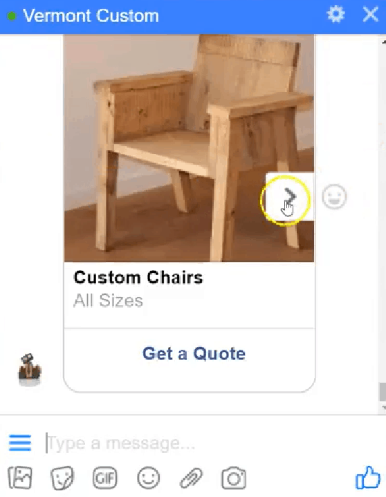 Vermont Custom Chairs image using Image Gallery widget