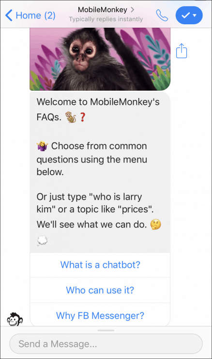facebook chatbot FAQs