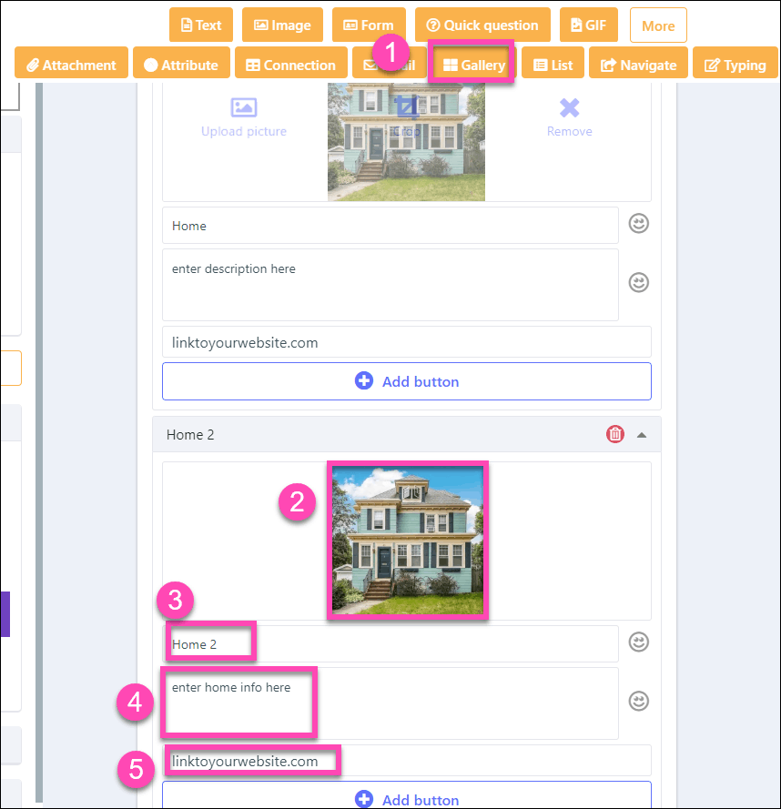 real estate listings chatbot gallery