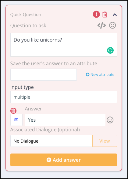 Quick Question Dialogue Chatbot