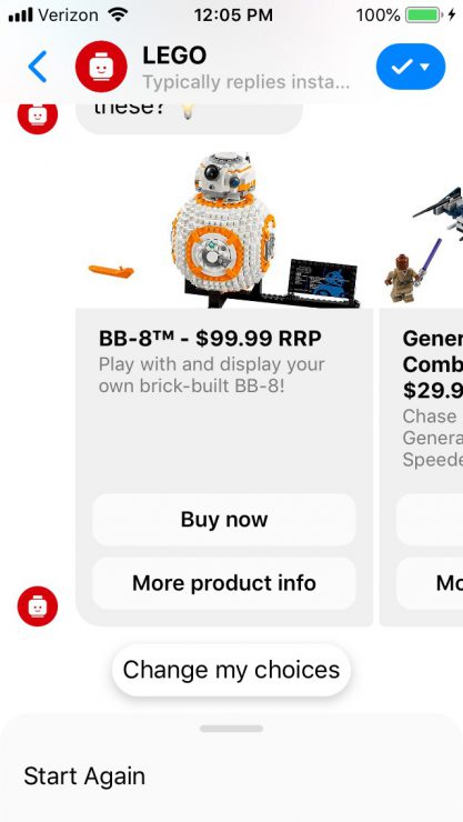 Gift Finder Chatbot: LEGO bot product recommendations