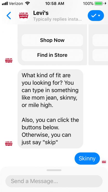 Gift Finder Chatbot: Levi's Product Recommendation Bot Fit Preference