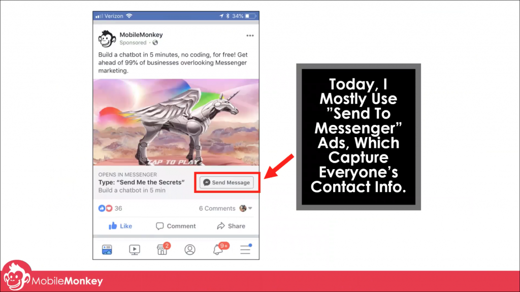 facebook send to messenger ads