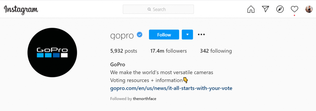 best Instagram marketing accounts: GoPro