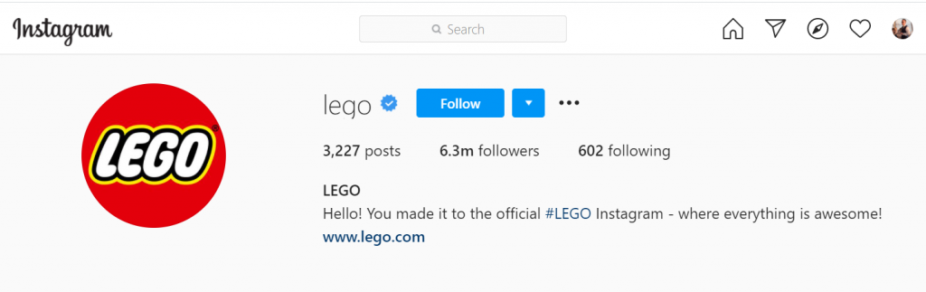 best Instagram business accounts: Lego
