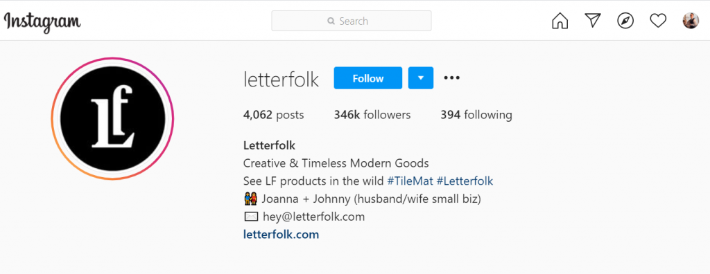 best Instagram business accounts: Letterfolk
