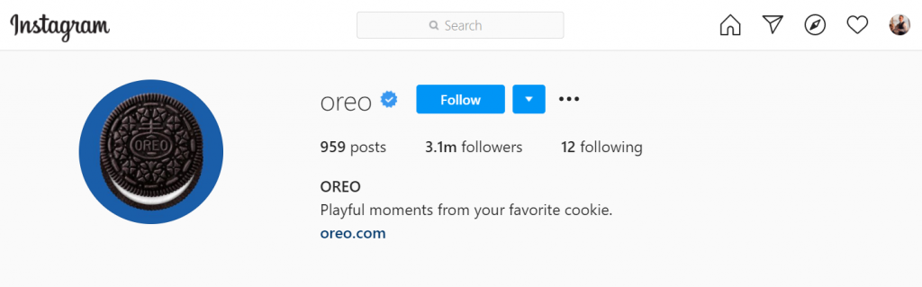 best Instagram business accounts: Oreo