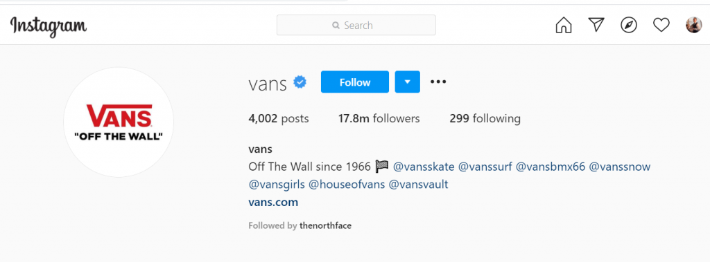 best Instagram business accounts: Vans