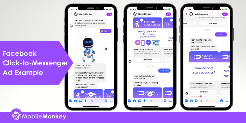 Facebook Messenger Ad Examples: Click-to-Messenger Ad