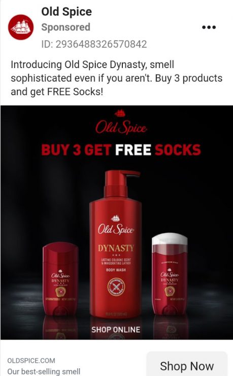Old Spice “By 3 Get Free Socks” ad