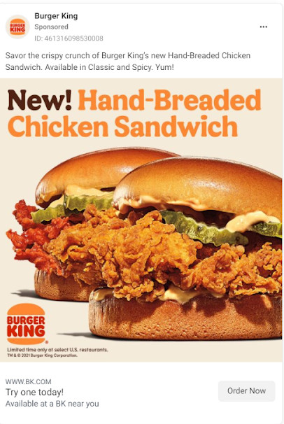 Burger King ad.