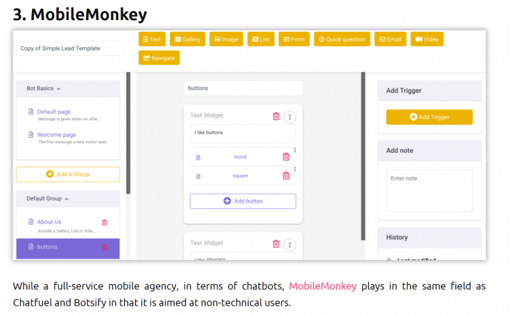 MobileMonkey review on Influencer Marketing Hub