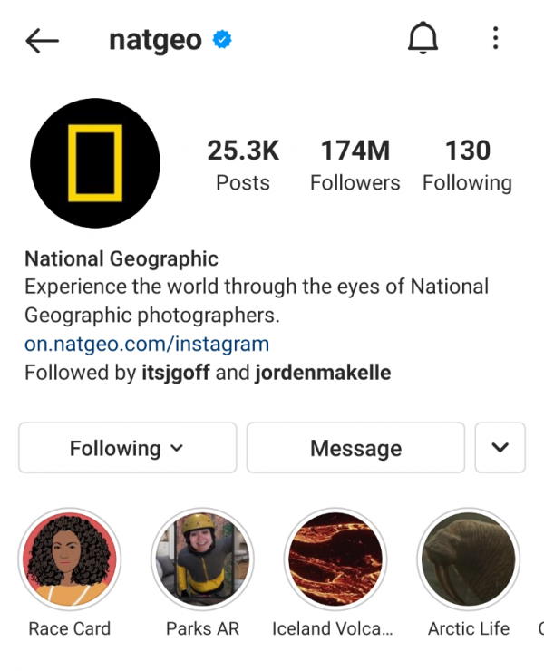 National Geographic’s Instagram Highlight covers